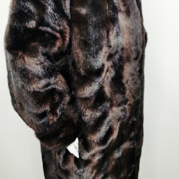 Vintage Faux Fur Reversible Trench Coat Mink Tan - Picture 5 of 8